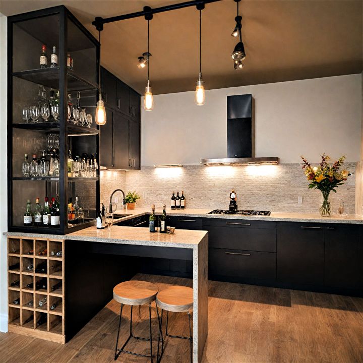 interactive bar area in your open kitchen to elevate your entertainment game