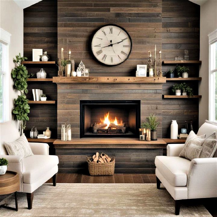 inviting and stylish rustic charm shiplap fireplace
