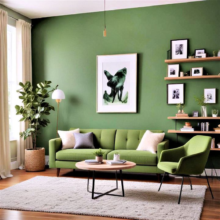 kelly green accent wall