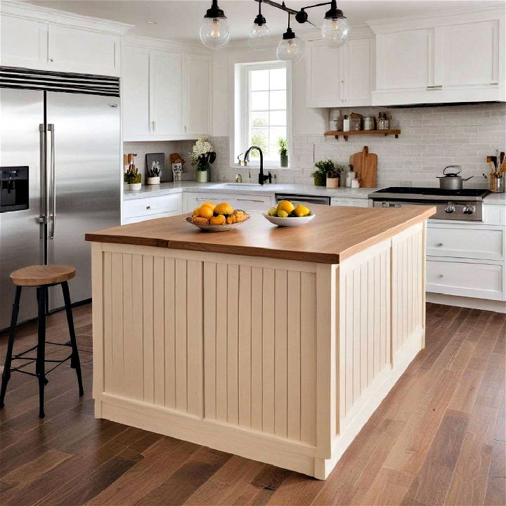 kitchen island beadboard panels