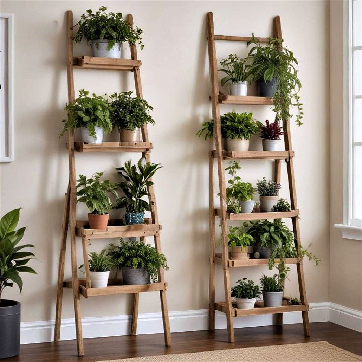 ladder plant stand for indoor plant wall