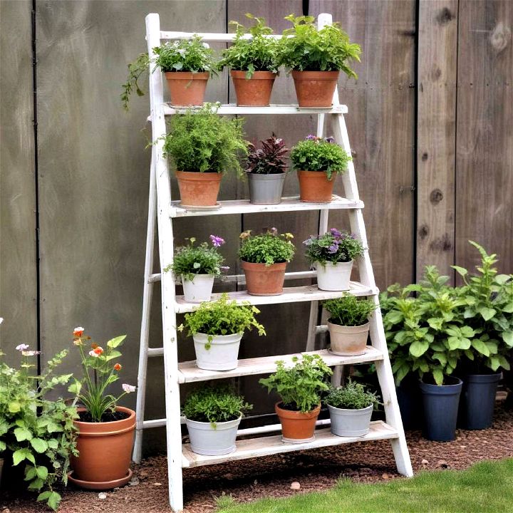 vintage charm ladder plant stand