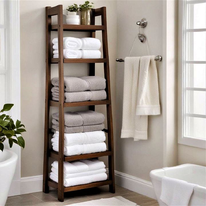 ladder shelf for towel storage