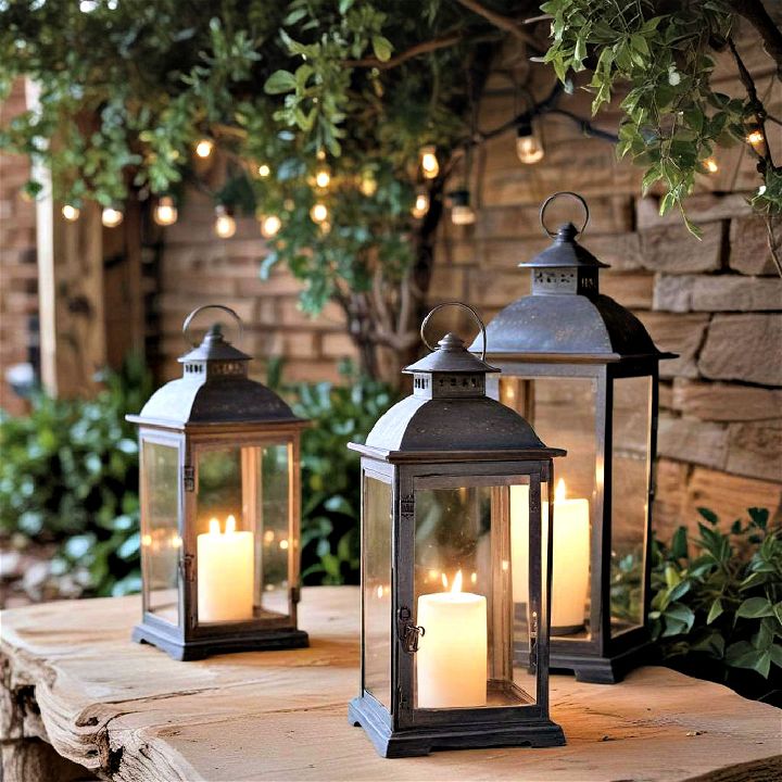 lanterns for creating a serene outdoor setting