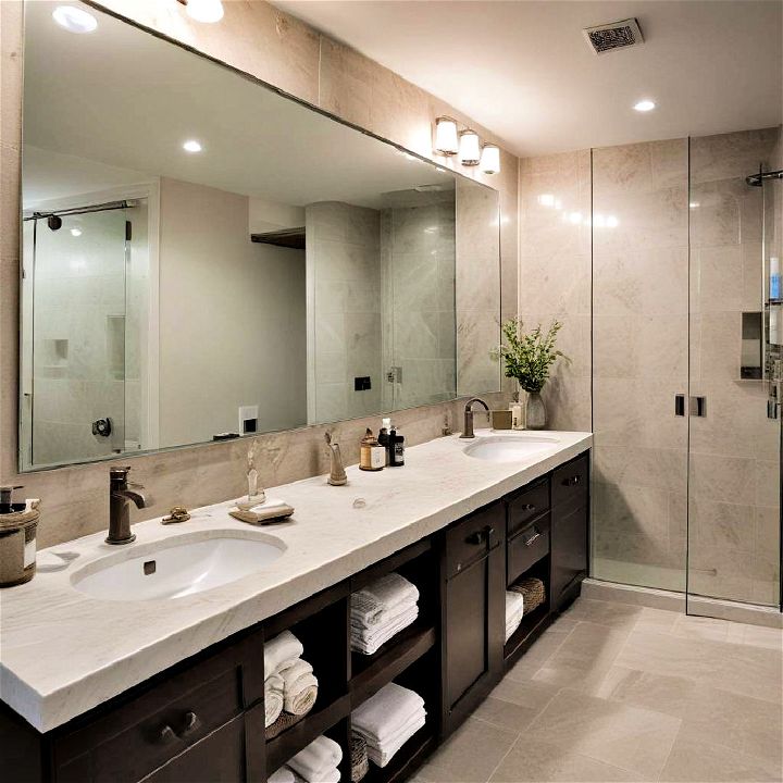 large mirror for small basement bathroom