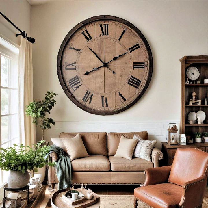 large rustic farmhouse clock