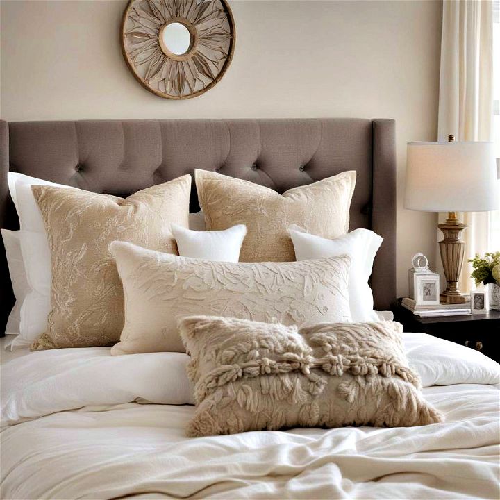 layer decorative pillows for Bedroom