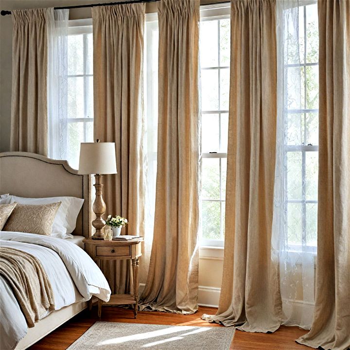 layered curtains for your primary bedroom