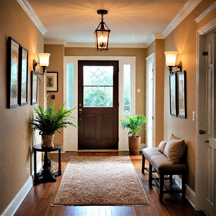 layered lighting welcoming and functional entryway