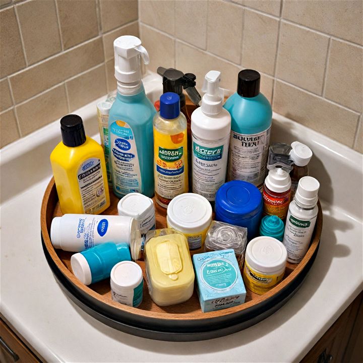 lazy susan for cleaning supplies