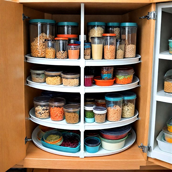 lazy susan to organize your tupperware