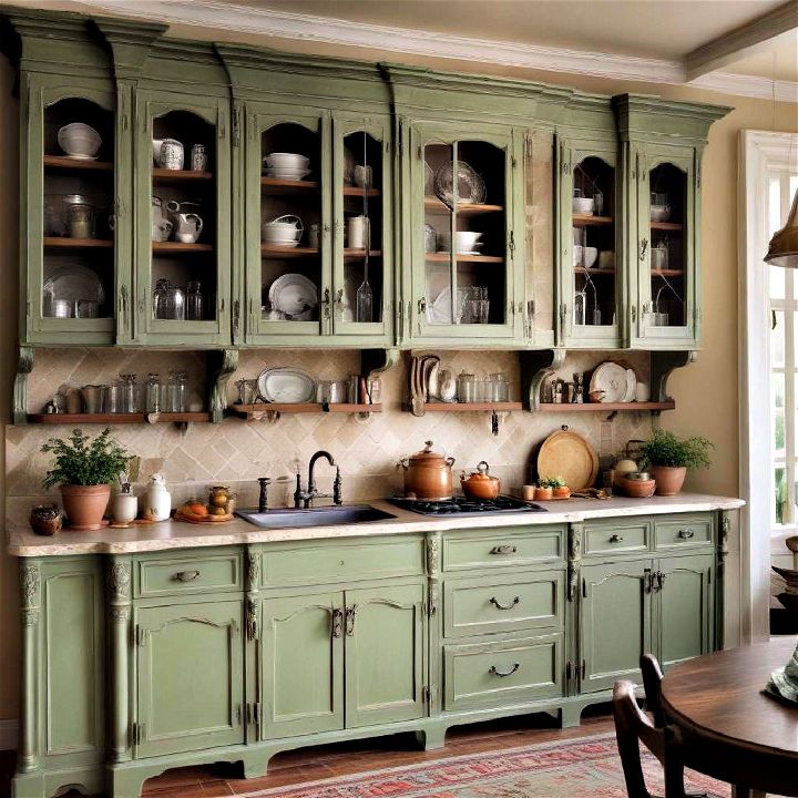 lichen green timeless french country cabinets