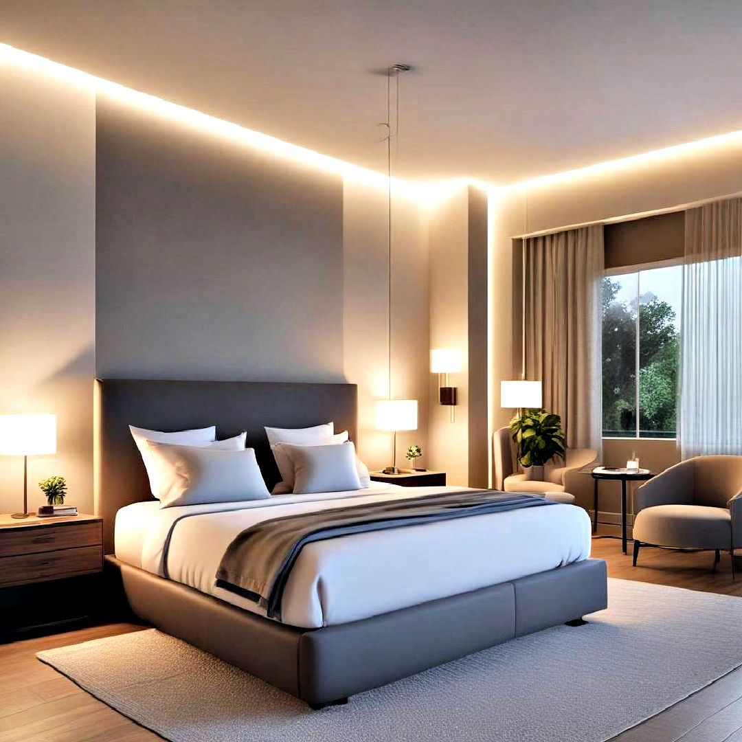 dynamic light and shadow play bedroom