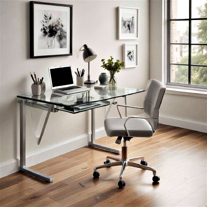 lightweight glass desks small office