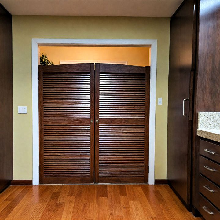 louvered pantry door for keeping contents fresh