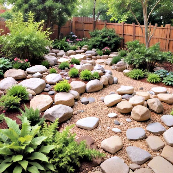 low maintenance rock garden for backyard oasis