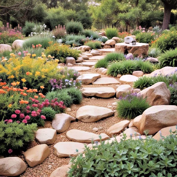 low maintenance rock garden retreat