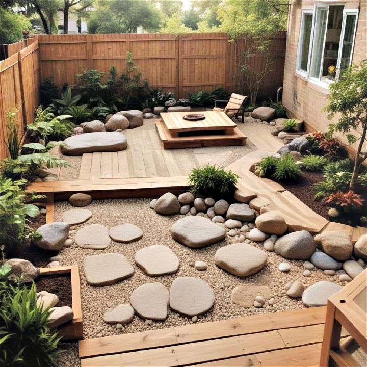 low maintenance zen garden deck