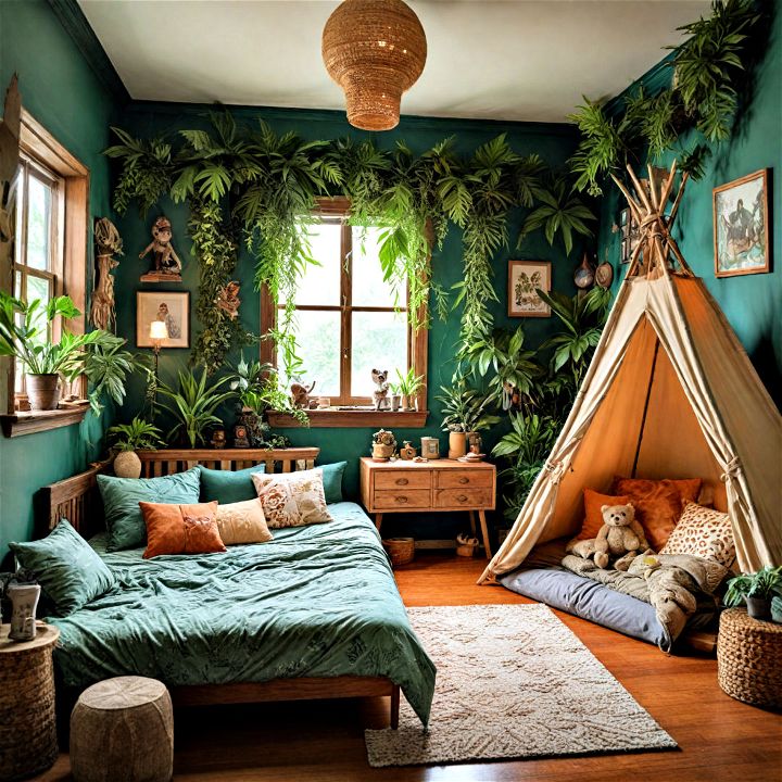 lush and adventurous jungle journey room