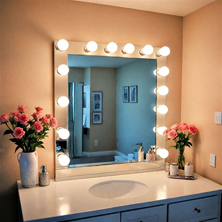 luxurious and striking lighted vanity mirror