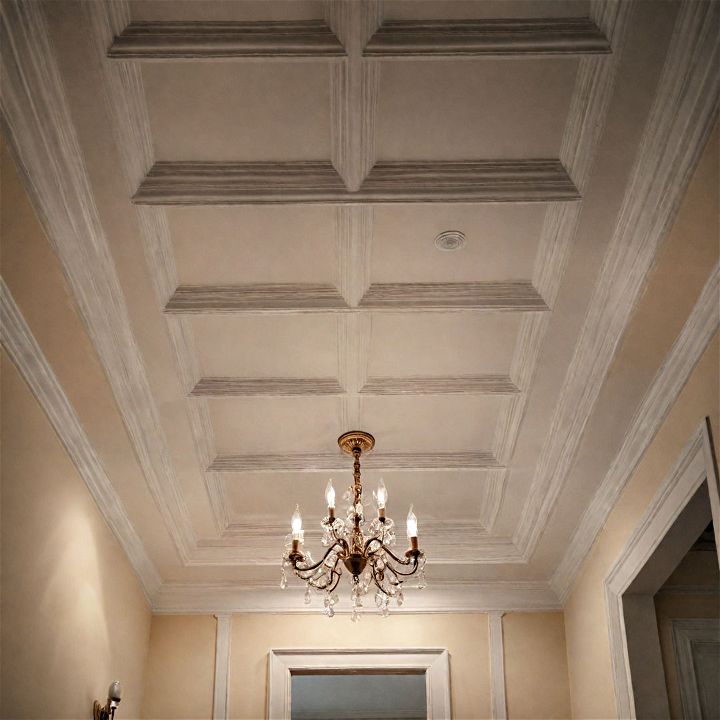 luxurious coffered ceiling for bathroom