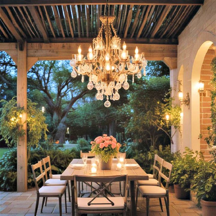 luxurious garden chandelier for evening events
