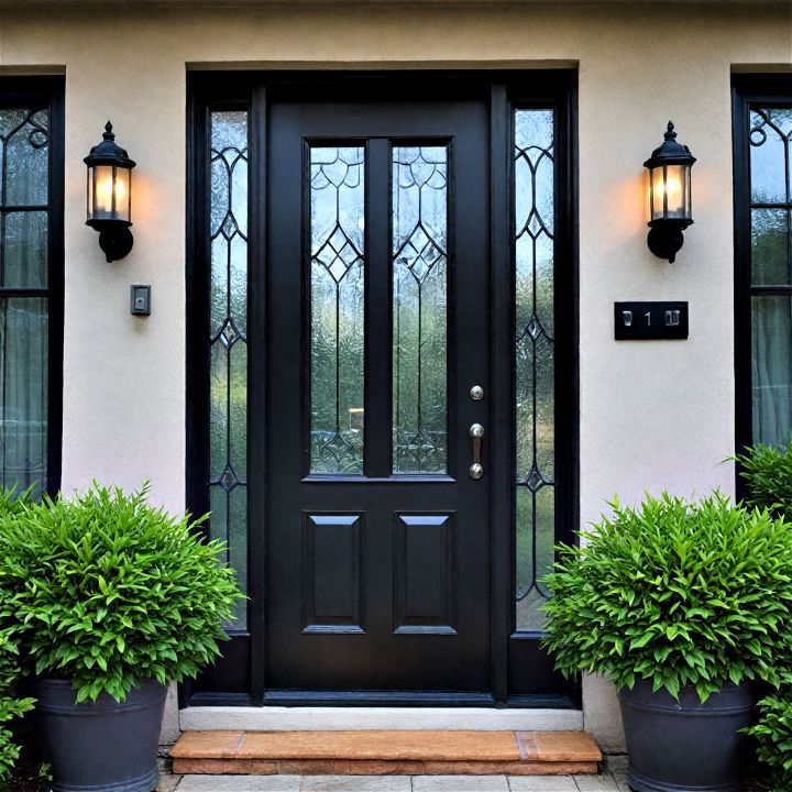 luxurious glass side panels for front door