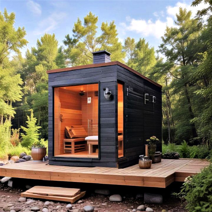 luxurious outdoor sauna