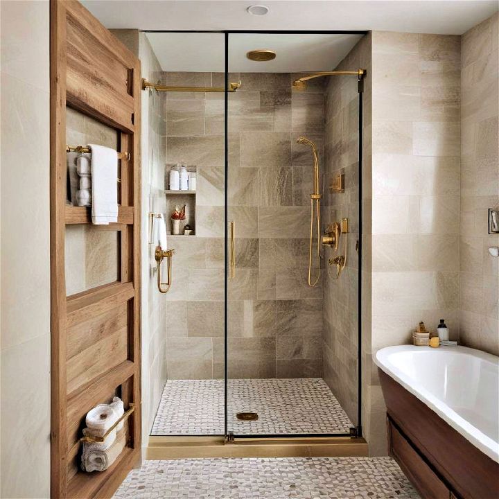 luxury and sophistication brass fixtures for walk in shower