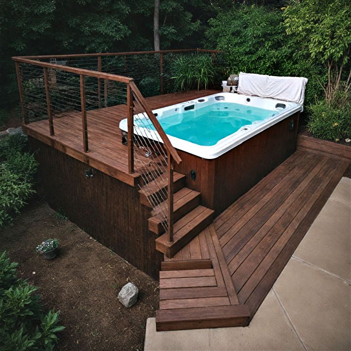 luxury backyard spa deck