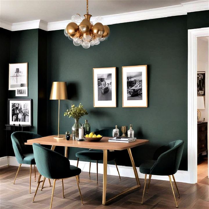 luxury racing green accent wall