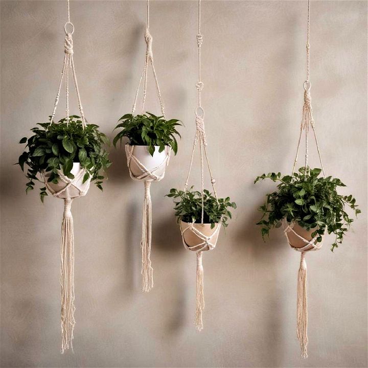 macramé plant hangers for bohemian vibe