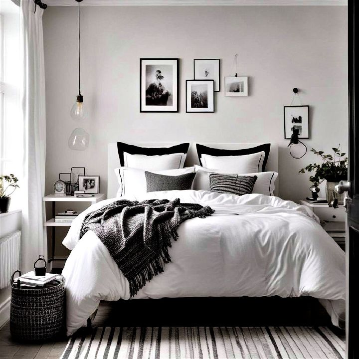 magic of monochrome small bedroom