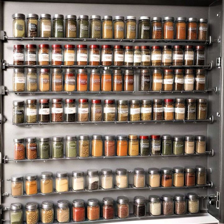 magnetic spice racks to display spice collection