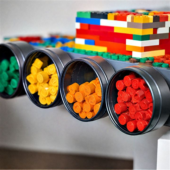 magnetic strips to create an eye catching lego display