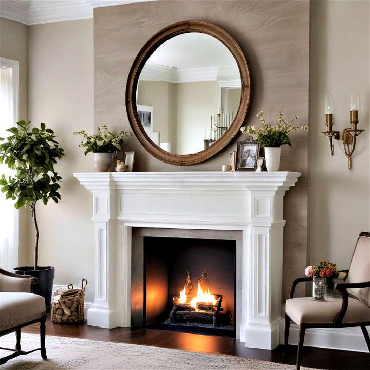 mantel mirror to adds elegance above your fireplace