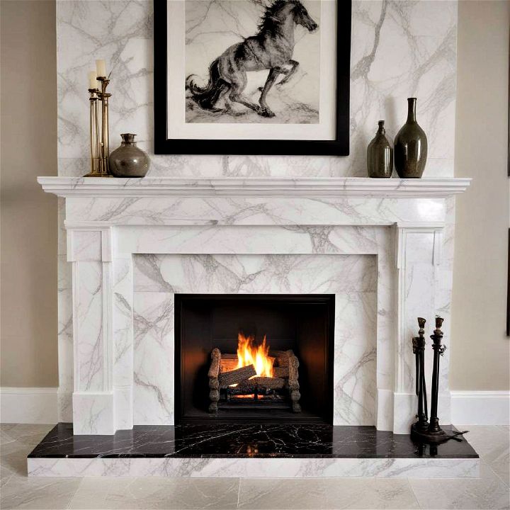 marble fireplace hearth to add luxury