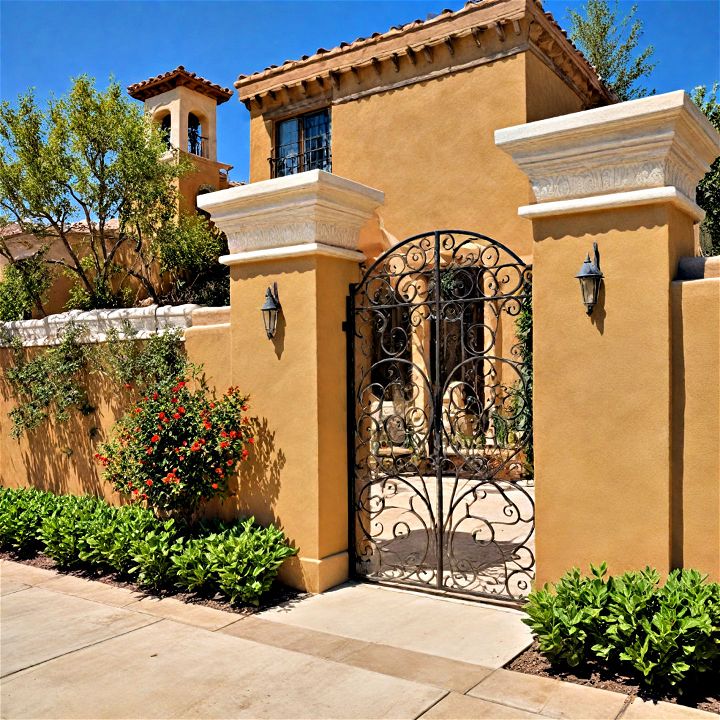 mediterranean style wall to instantly elevate your front yard