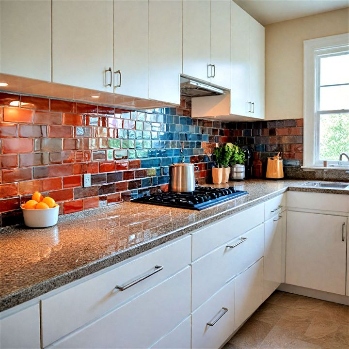 mesmerizing backsplash with colorful gradients