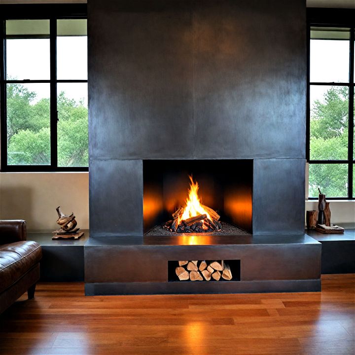 metal hearth for industrial style homes