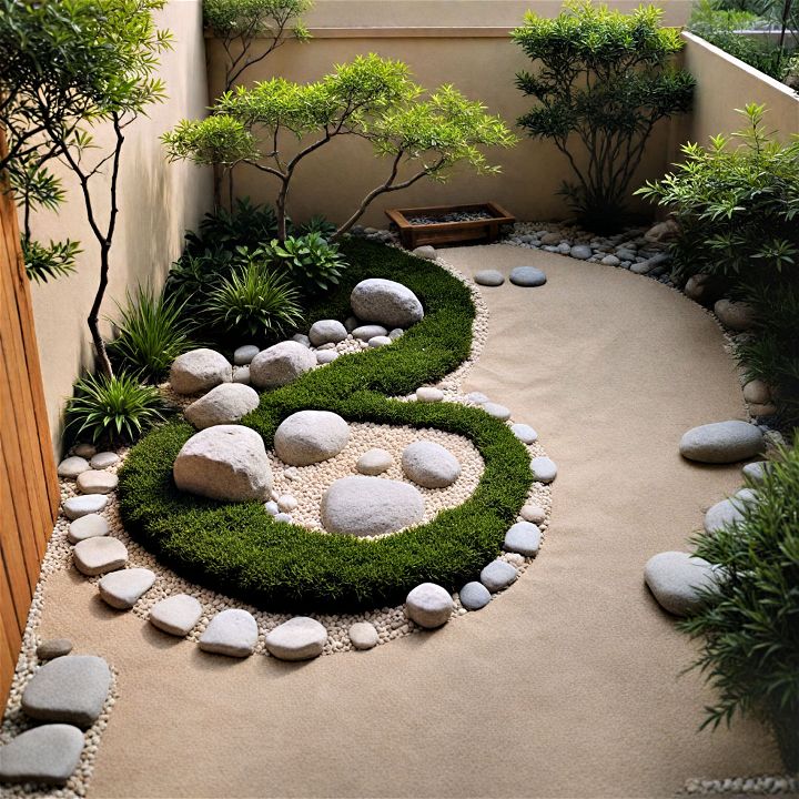 minimalist and calming zen patio garden