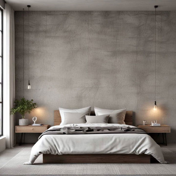 minimalist and modern exposed concrete wall