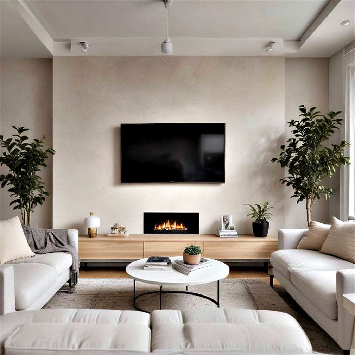 minimalist design tv room