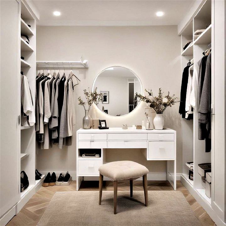 minimalist dressing area