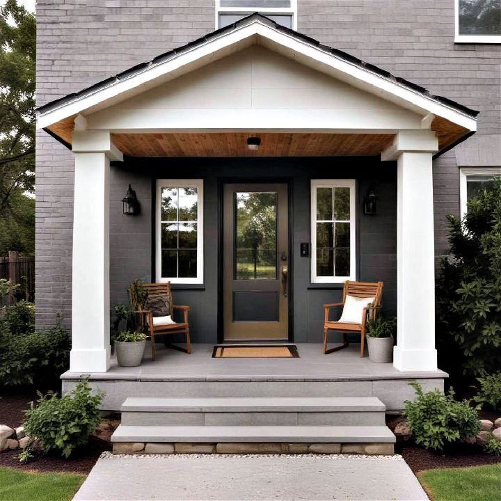 minimalist modern front porch