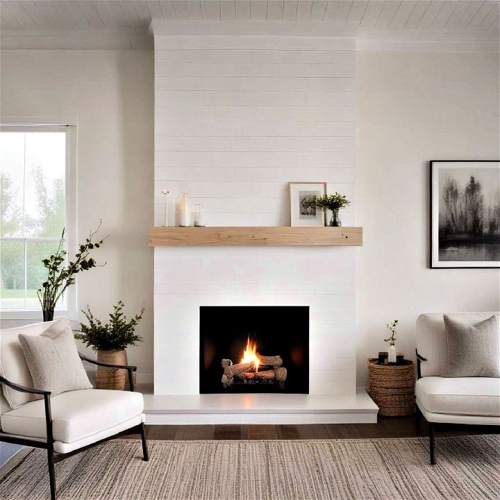 minimalist shiplap fireplace design