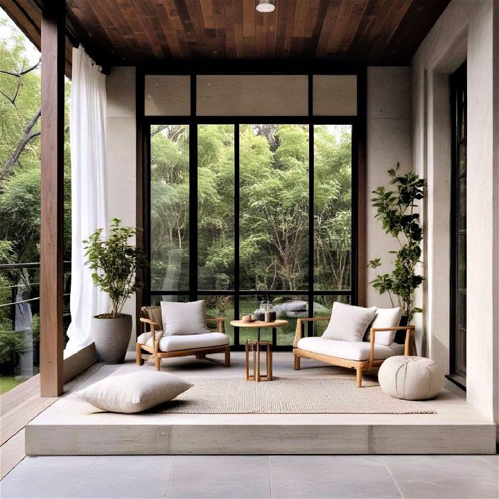 minimalist space for covered porch