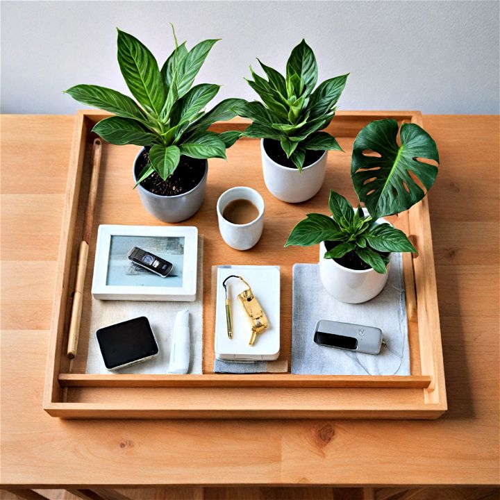 minimalist tray display for a cohesive coffee table decor