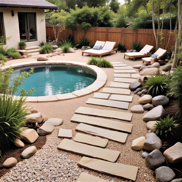 minimalist zen garden inspired deck