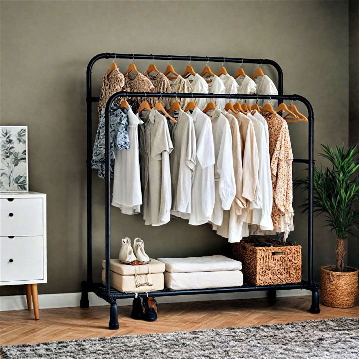 minimalistic and freestanding clothes racks